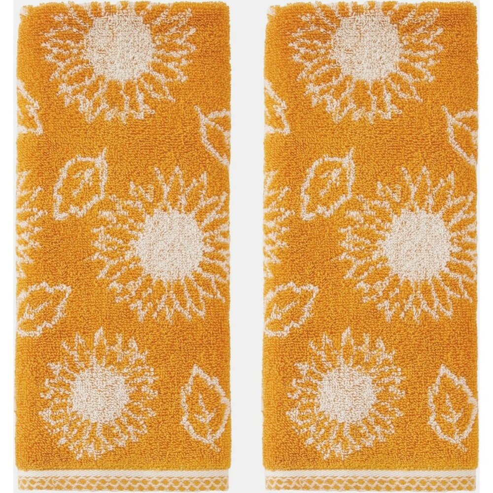 2 SKL Fall Harvest Hand Towel Set Sunflower Decorative Bath Kitchen Bar